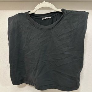 Cropped Shoulder Pad Shirt